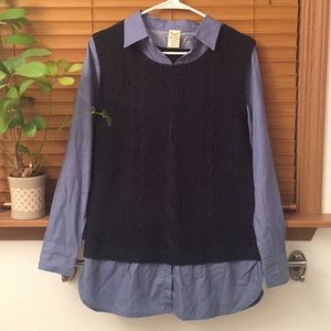 Blue Women V-Neck Sweater